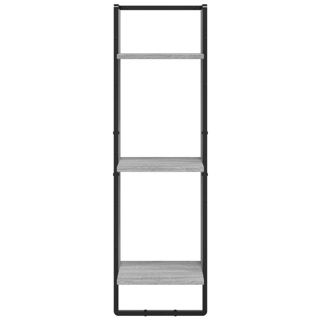 Ράφια Τοίχου Σετ 6 τεμ. με Μπάρες Γκρι Sonoma Επεξ. ξύλο