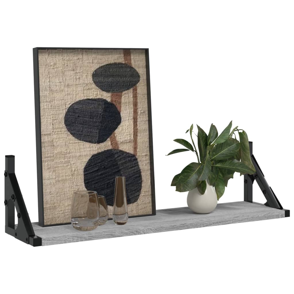 Ράφια Τοίχου 2 τεμ. Γκρι Sonoma 60 x 15 x 15,5 εκ. - Pakobazaar