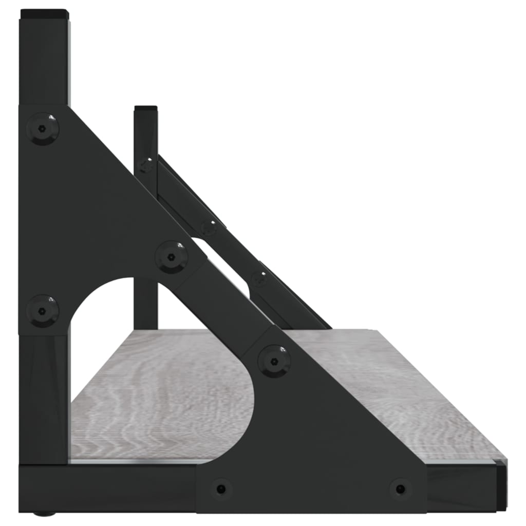 Ραφιέρες Τοίχου 2 τεμ. Γκρι Sonoma 80x15x15,5 εκ. Επεξ. Ξύλο - Pakobazaar