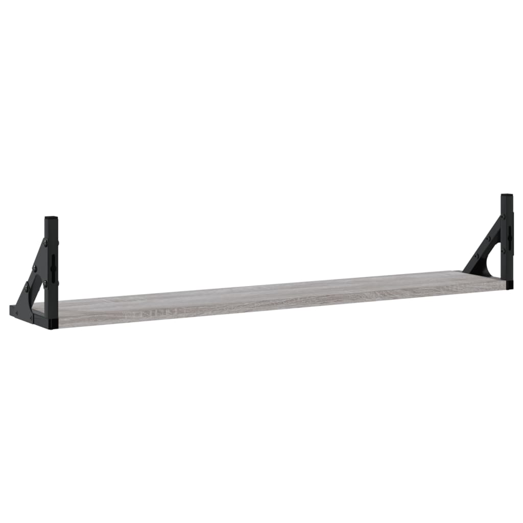 Ραφιέρες Τοίχου 2 τεμ. Γκρι Sonoma 80x15x15,5 εκ. Επεξ. Ξύλο - Pakobazaar