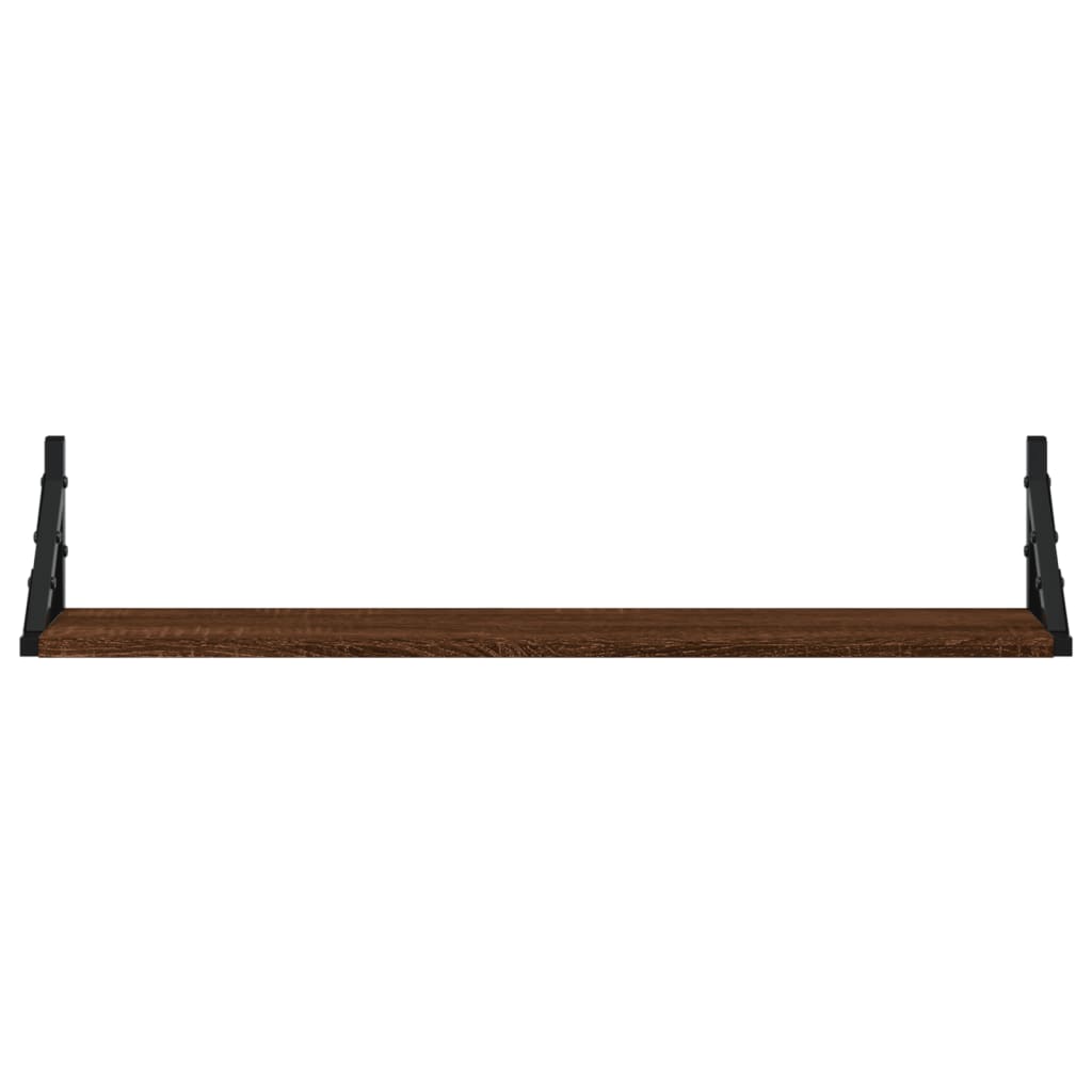 Ραφιέρες Τοίχου 2 τεμ. Καφέ Δρυς 80x15x15,5 εκ. από Επεξ. Ξύλο
