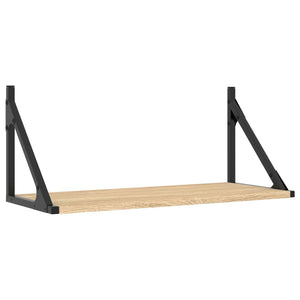 Ράφια Τοίχου 2 τεμ. Sonoma Δρυς 60x25x25,5εκ Επεξεργασμένο Ξύλο - Pakobazaar