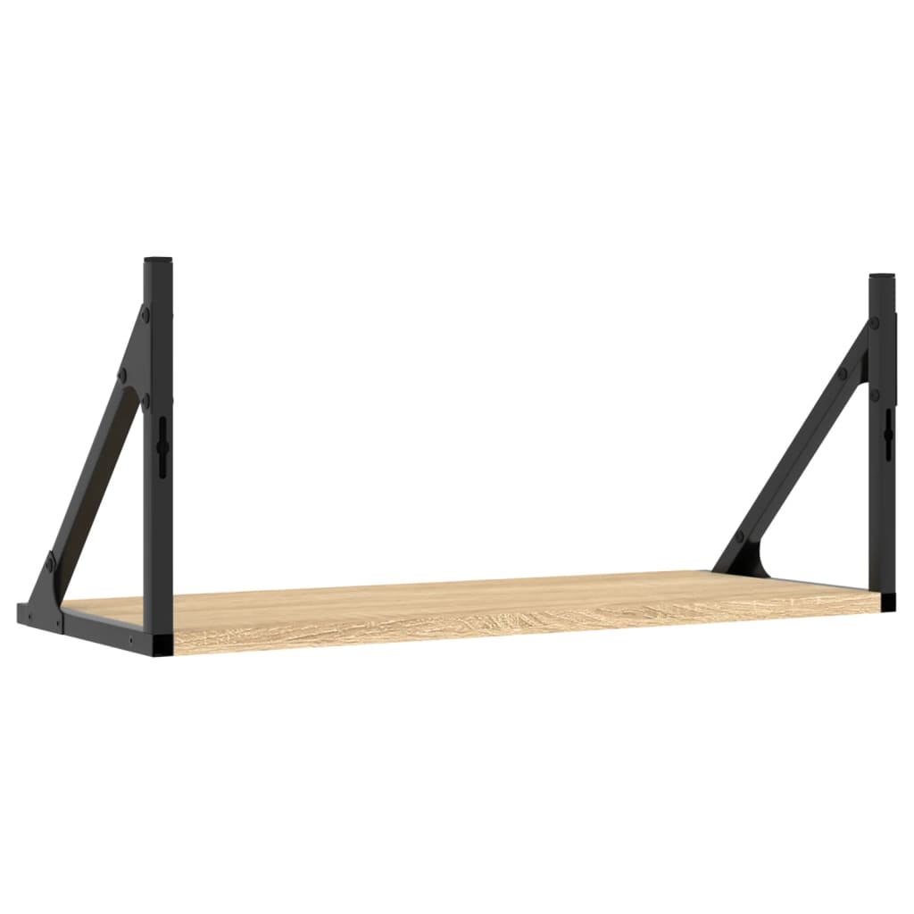 Ράφια Τοίχου 2 τεμ. Sonoma Δρυς 60x25x25,5εκ Επεξεργασμένο Ξύλο - Pakobazaar