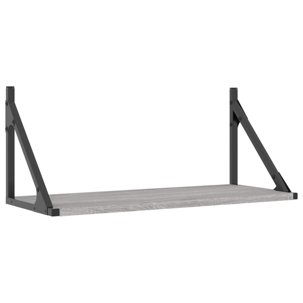 Ραφιέρες Τοίχου 2 τεμ. Γκρι Sonoma 60x25x25,5 εκ. Επεξ. Ξύλο - Pakobazaar