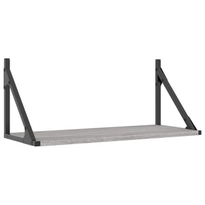 Ραφιέρες Τοίχου 2 τεμ. Γκρι Sonoma 60x25x25,5 εκ. Επεξ. Ξύλο - Pakobazaar