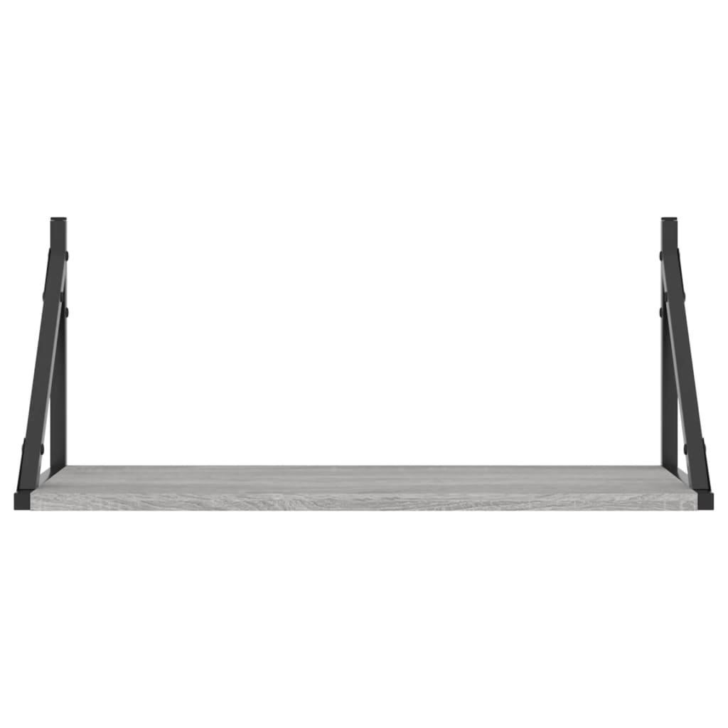 Ραφιέρες Τοίχου 2 τεμ. Γκρι Sonoma 60x25x25,5 εκ. Επεξ. Ξύλο - Pakobazaar
