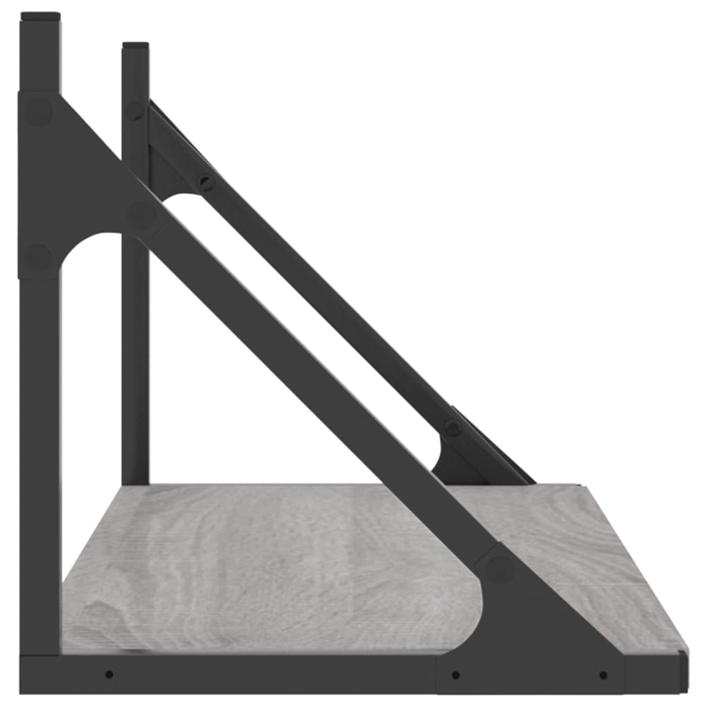 Ραφιέρες Τοίχου 2 τεμ. Γκρι Sonoma 60x25x25,5 εκ. Επεξ. Ξύλο - Pakobazaar