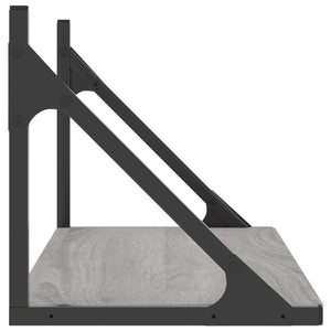 Ραφιέρες Τοίχου 2 τεμ. Γκρι Sonoma 60x25x25,5 εκ. Επεξ. Ξύλο - Pakobazaar