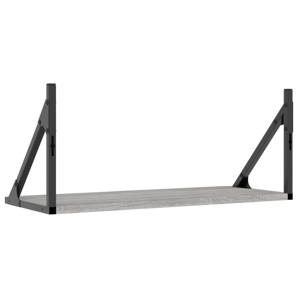 Ραφιέρες Τοίχου 2 τεμ. Γκρι Sonoma 60x25x25,5 εκ. Επεξ. Ξύλο - Pakobazaar