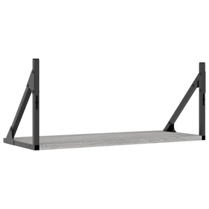 Ραφιέρες Τοίχου 2 τεμ. Γκρι Sonoma 60x25x25,5 εκ. Επεξ. Ξύλο - Pakobazaar