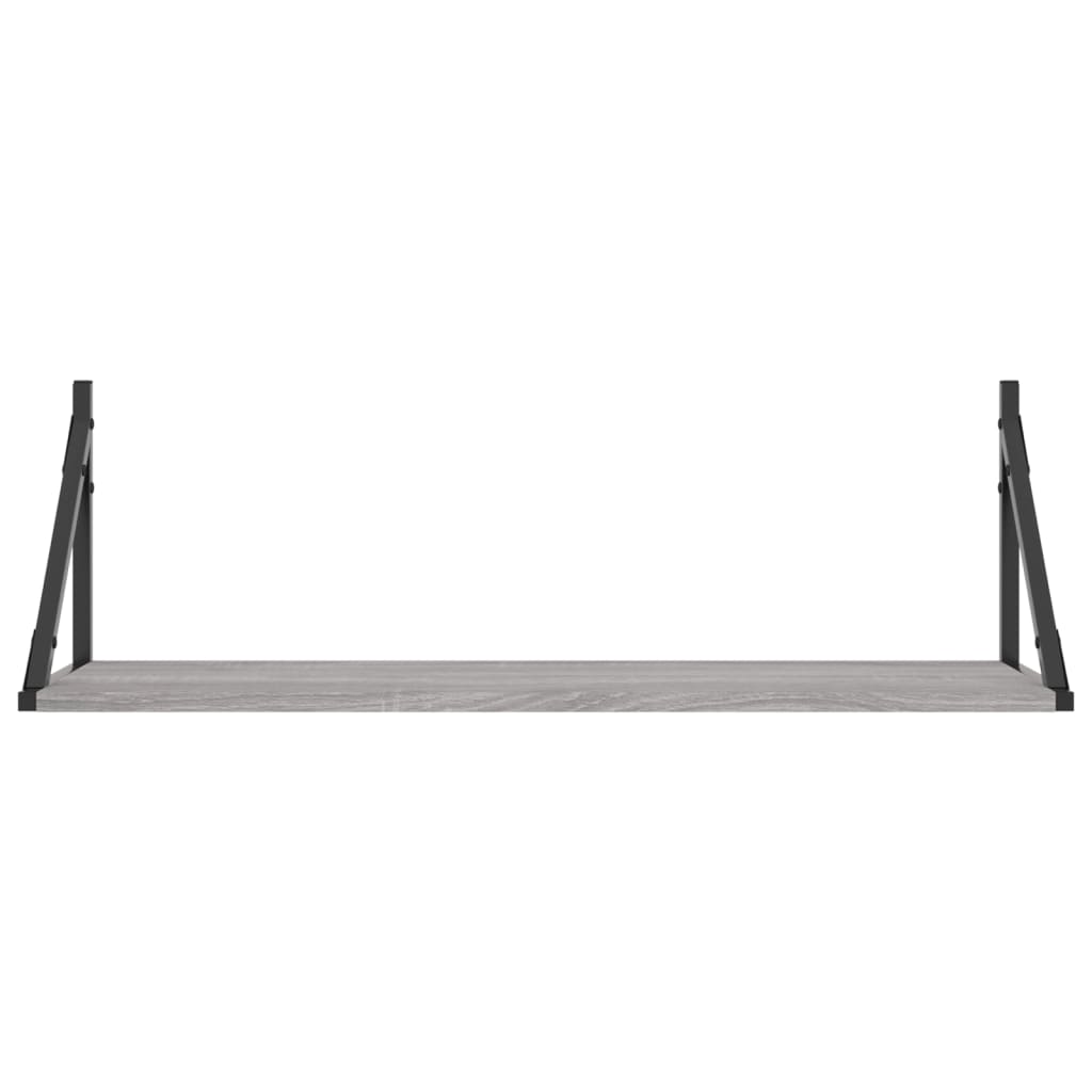 Ραφιέρες Τοίχου 2 τεμ. Γκρι Sonoma 80x25x25,5 εκ. Επεξ. Ξύλο - Pakobazaar