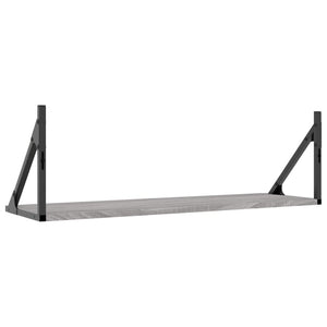 Ραφιέρες Τοίχου 2 τεμ. Γκρι Sonoma 80x25x25,5 εκ. Επεξ. Ξύλο