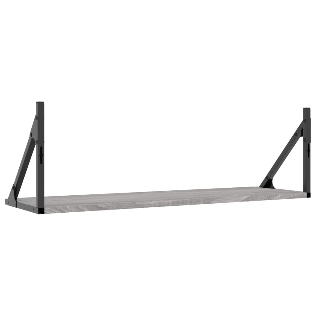 Ραφιέρες Τοίχου 2 τεμ. Γκρι Sonoma 80x25x25,5 εκ. Επεξ. Ξύλο - Pakobazaar