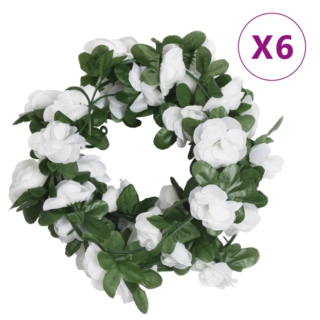 Γιρλάντες Λουλουδιών 6τεμ Spring Λευκές 250εκ