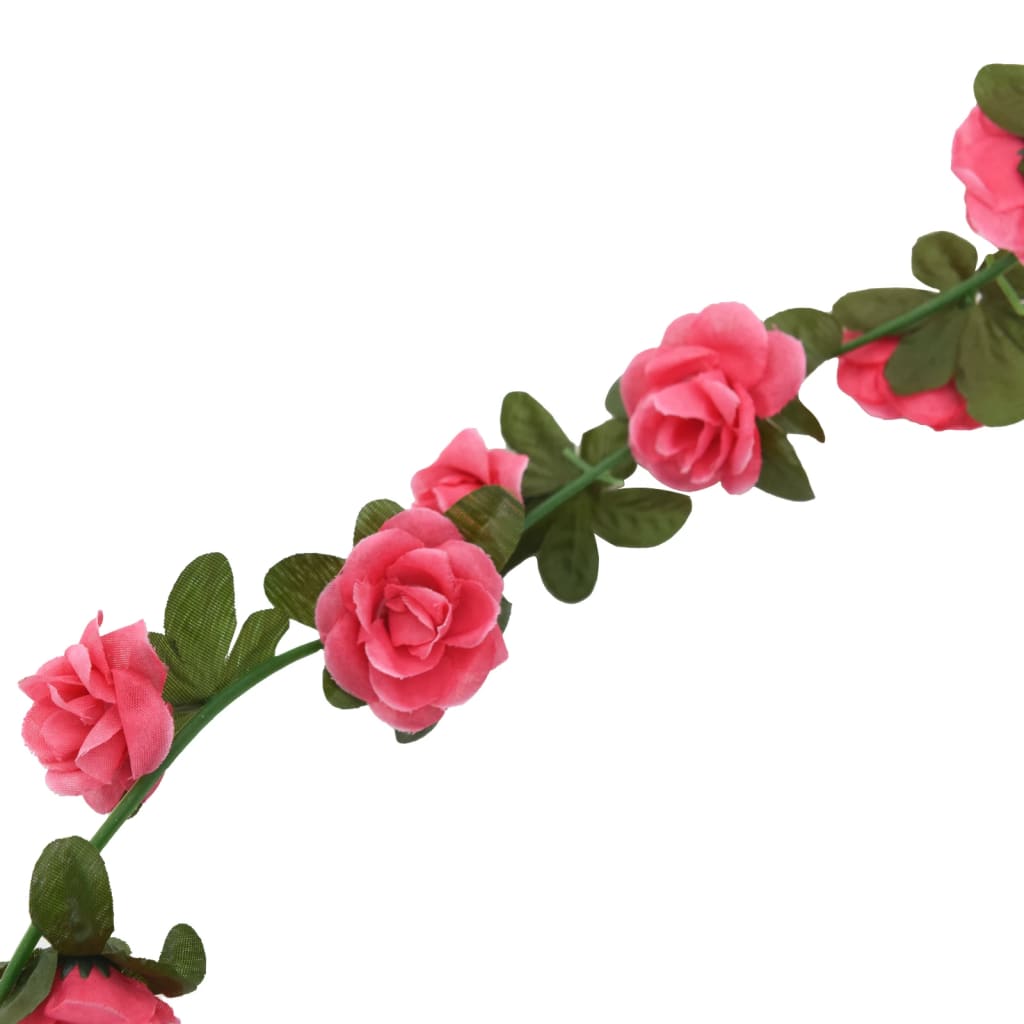 Γιρλάντες Λουλουδιών 6 τεμ. Κόκκινο Ροζ 240 εκ.