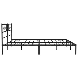 Πλαίσιο Κρεβατιού με Κεφαλάρι Μαύρο 180 x 200 εκ. Μεταλλικό - Pakobazaar