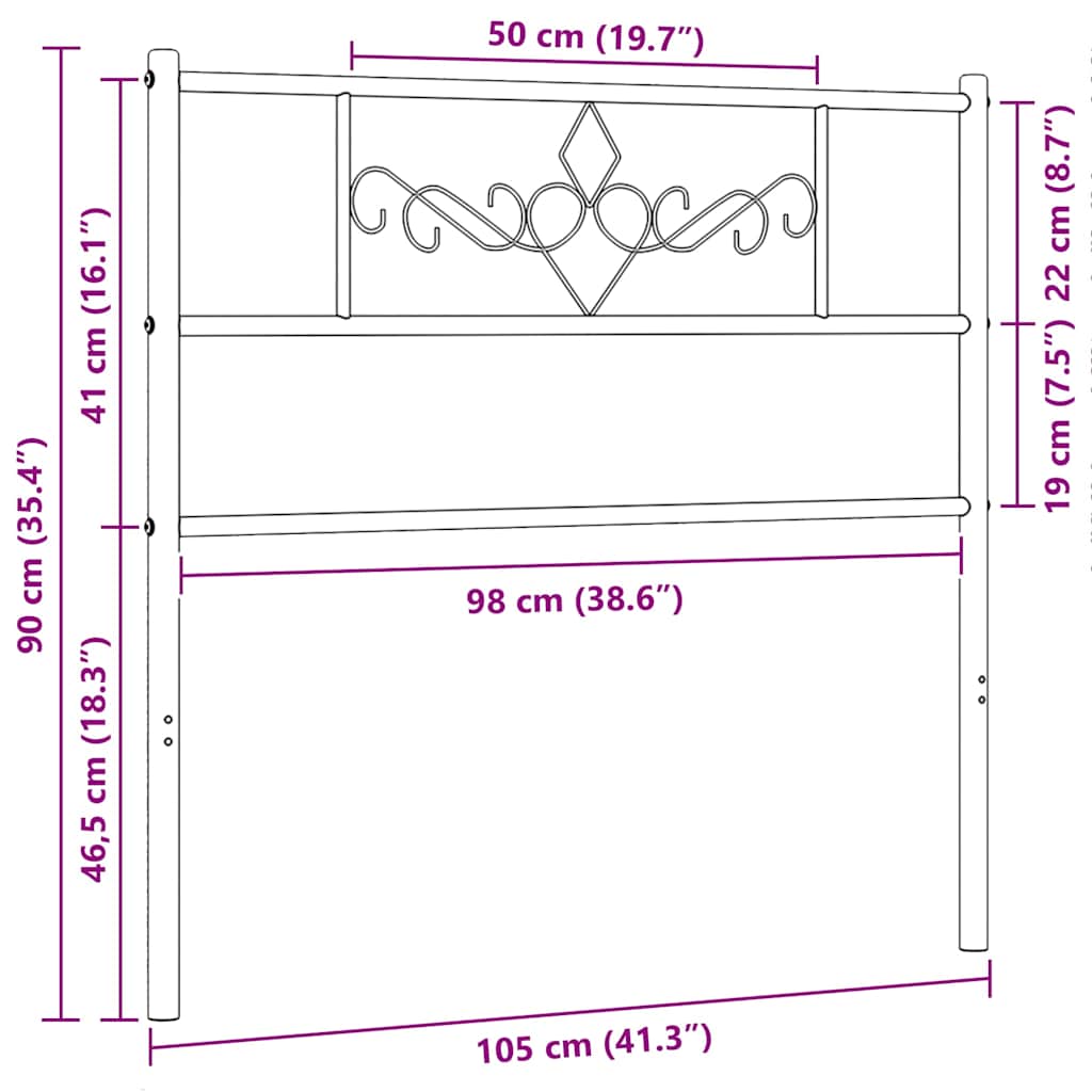 Ανταλλακτικό κεφαλάρι Λευκό 100 εκ. Μεταλλικό