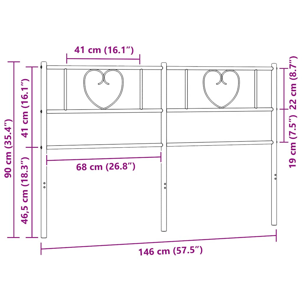 Ανταλλακτικό κεφαλάρι Μαύρο 140 εκ. Μεταλλικό