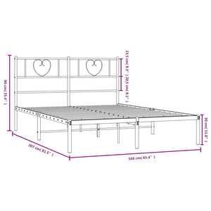Πλαίσιο Κρεβατιού με Κεφαλάρι Λευκό 160x200 εκ. Μεταλλικό