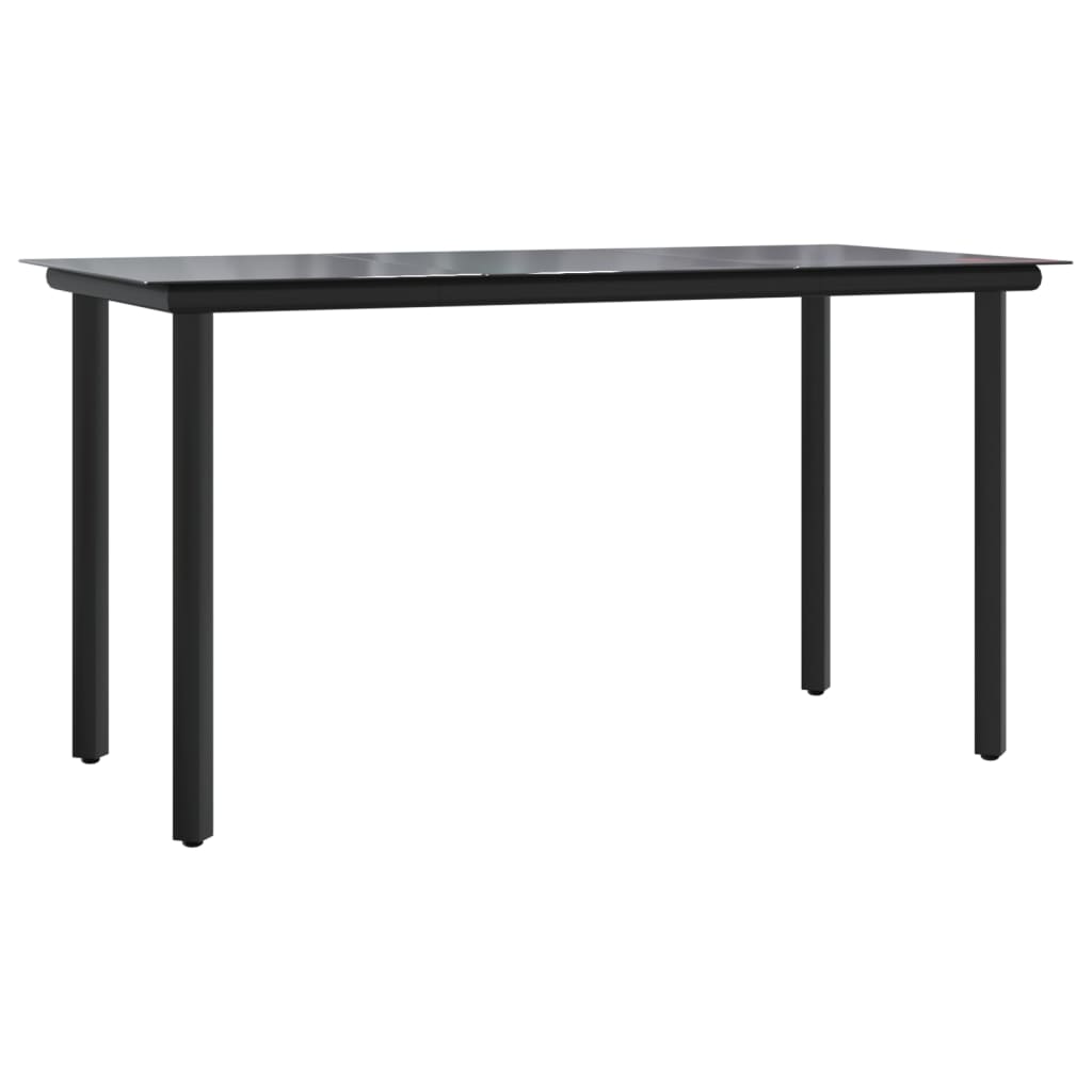 Σετ Τραπεζαρίας Κήπου 9 Τεμαχίων Μαύρο από Ατσάλι & Textilene