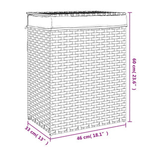 Καλάθι Πλυντηρίου με Καπάκι Λευκό 46x33x60 εκ. Συνθετικό Ρατάν