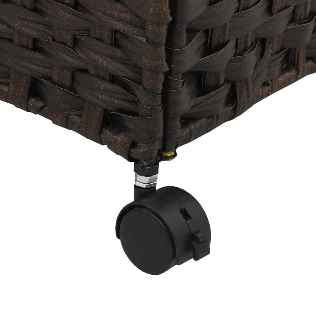 Καλάθι Άπλυτων με Τροχούς Σκούρο Καφέ 60x35x60,5 εκ. από Ρατάν - Pakobazaar