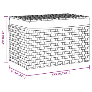 Καλάθι Πλυντηρίου με Καπάκι Μαύρο 55,5 x 35 x 34εκ. Συνθ. Ρατάν - Pakobazaar