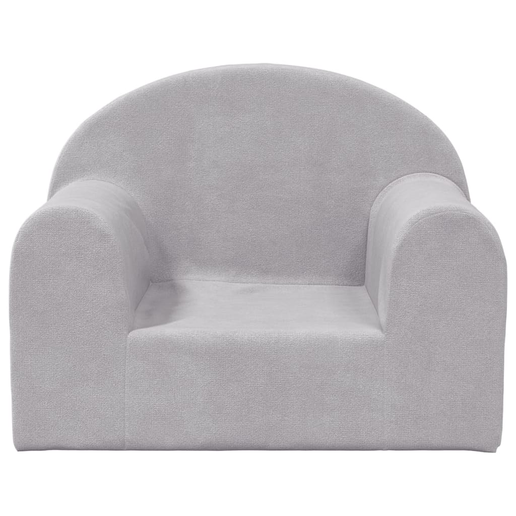 Καναπές Παιδικός Ανοιχτό Γκρι από Μαλακό Βελουτέ Ύφασμα