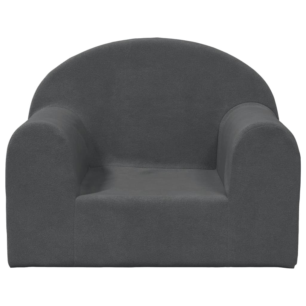 Καναπές Παιδικός Ανθρακί από Μαλακό Βελουτέ Ύφασμα