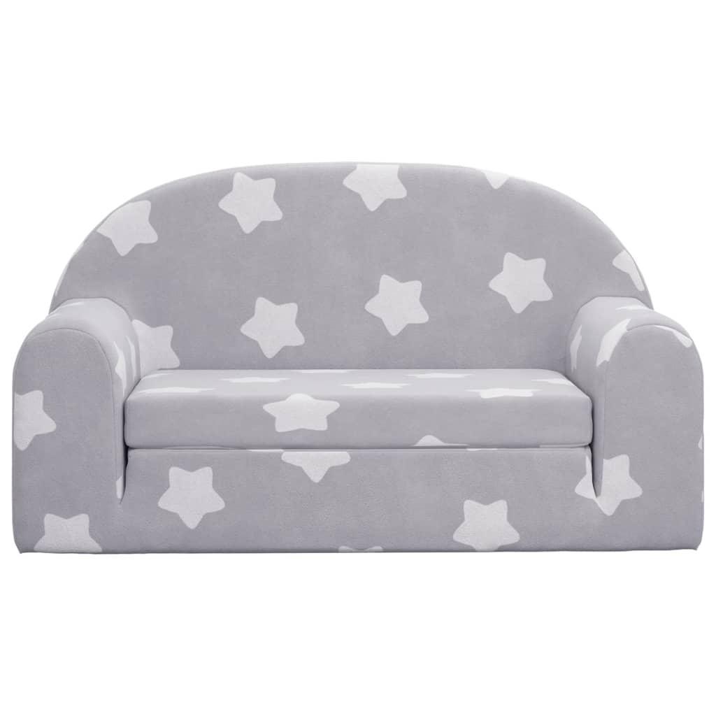 Καναπές/Κρεβάτι Παιδ. Διθέσιος Αν. Γκρι Αστέρια Μαλακό Βελουτέ