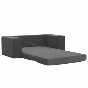 Καναπές/Κρεβάτι Παιδικός Διθέσιος Ανθρακί Μαλακό Βελουτέ Ύφασμα - Pakobazaar