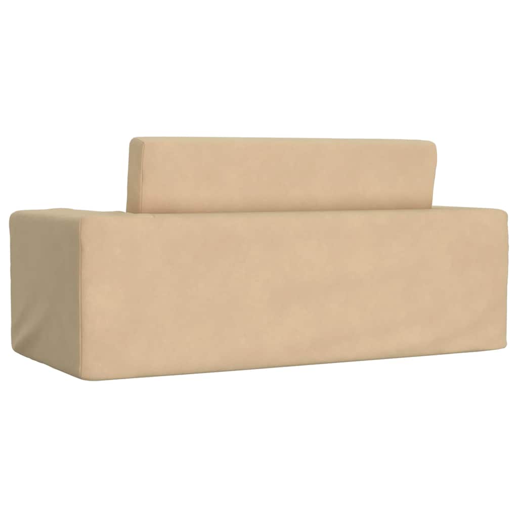 Καναπές/Κρεβάτι Παιδικός Διθέσιος Κρεμ Μαλακό Βελουτέ Ύφασμα - Pakobazaar