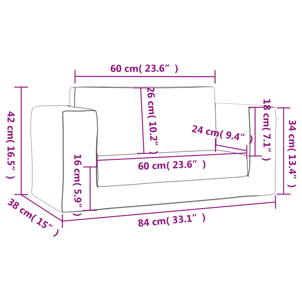 Καναπές/Κρεβάτι Παιδικός Διθέσιος Ανθρακί Μαλακό Βελουτέ Ύφασμα