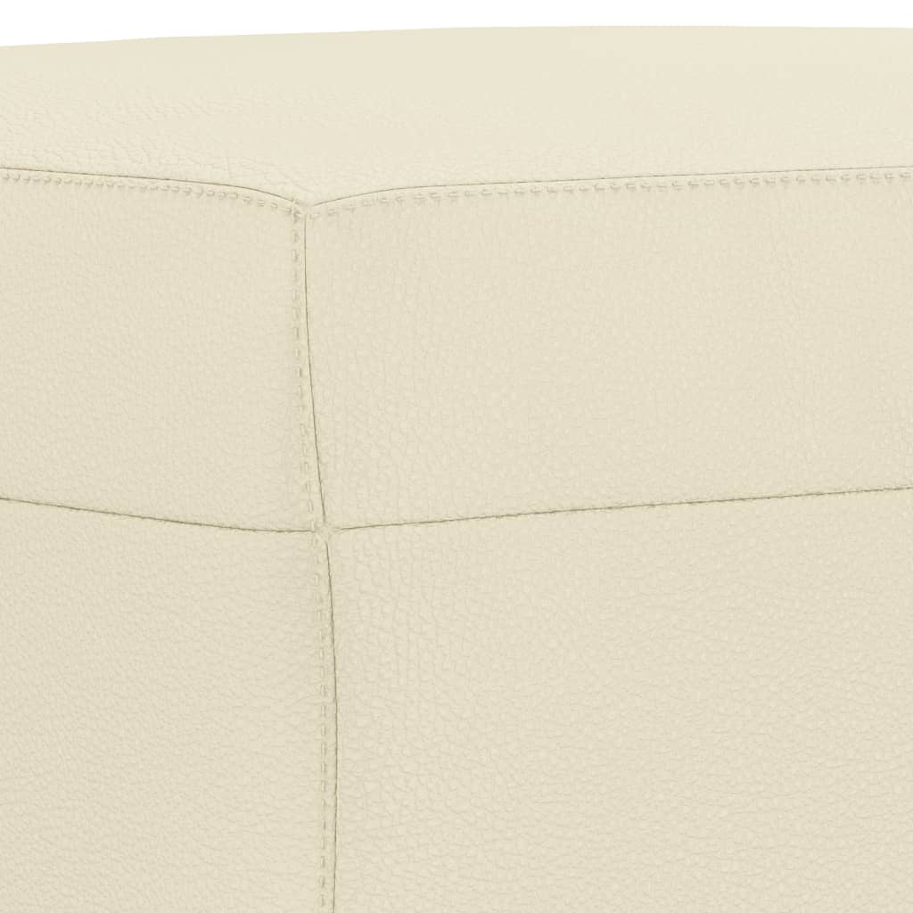 Πολυθρόνες Σετ 4 Τεμαχίων Κρεμ Συνθετικό Δέρμα με Μαξιλάρια