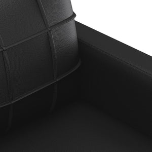 Πολυθρόνες Σετ 2 Τεμαχίων Μαύρο Συνθετικό Δέρμα με Μαξιλάρια