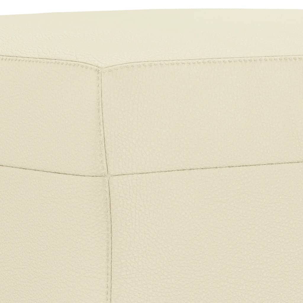 Πολυθρόνες Σετ 3 Τεμαχίων Κρεμ Συνθετικό Δέρμα με Μαξιλάρια - Pakobazaar