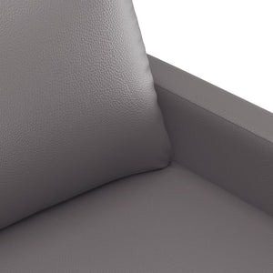 Πολυθρόνες Σετ 3 Τεμαχίων Γκρι Συνθετικό Δέρμα με Μαξιλάρια
