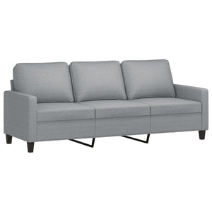 Σετ Σαλονιού 3 Τεμαχίων Ανοιχτό Γκρι Υφασμάτινο με Μαξιλάρια