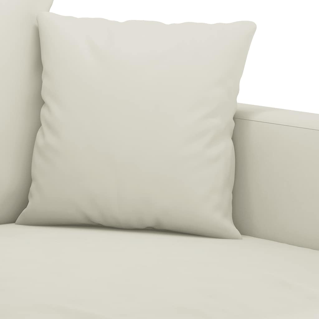 Πολυθρόνες Σετ 3 Τεμαχίων Κρεμ από Βελούδο με Μαξιλάρια