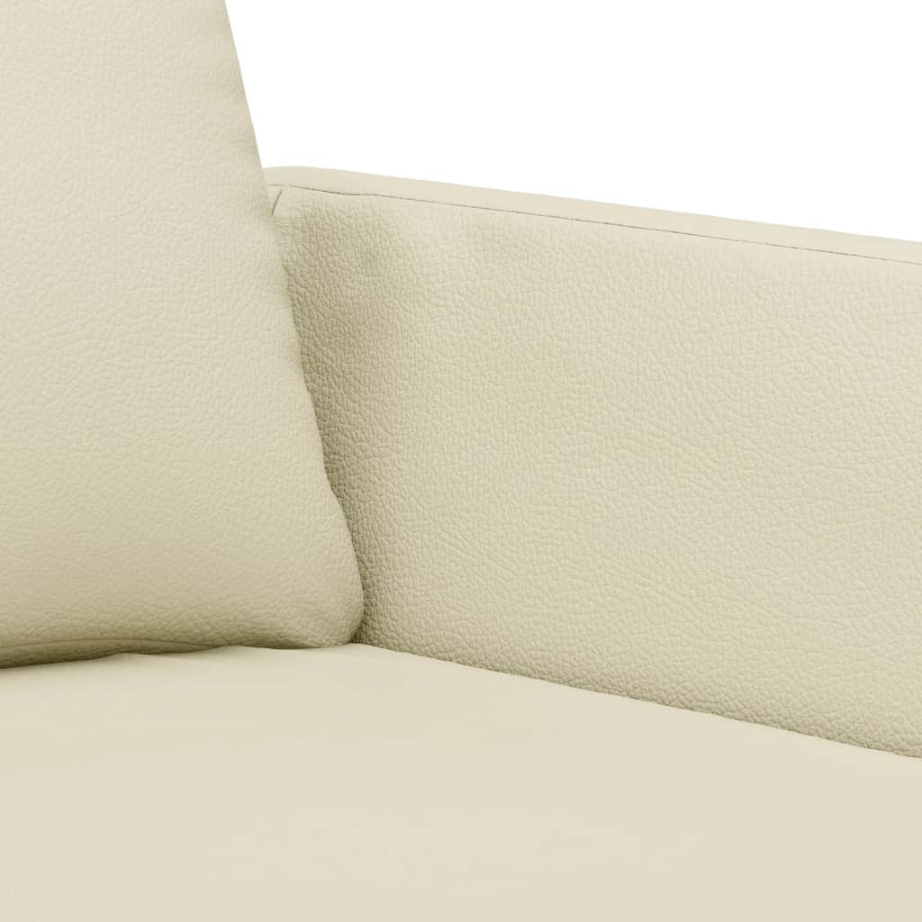 Πολυθρόνες Σετ 3 Τεμαχίων Κρεμ Συνθετικό Δέρμα με Μαξιλάρια - Pakobazaar