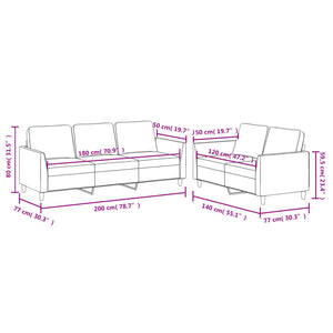 Πολυθρόνες Σετ 2 Τεμαχίων Γκρι Συνθετικό Δέρμα με Μαξιλάρια