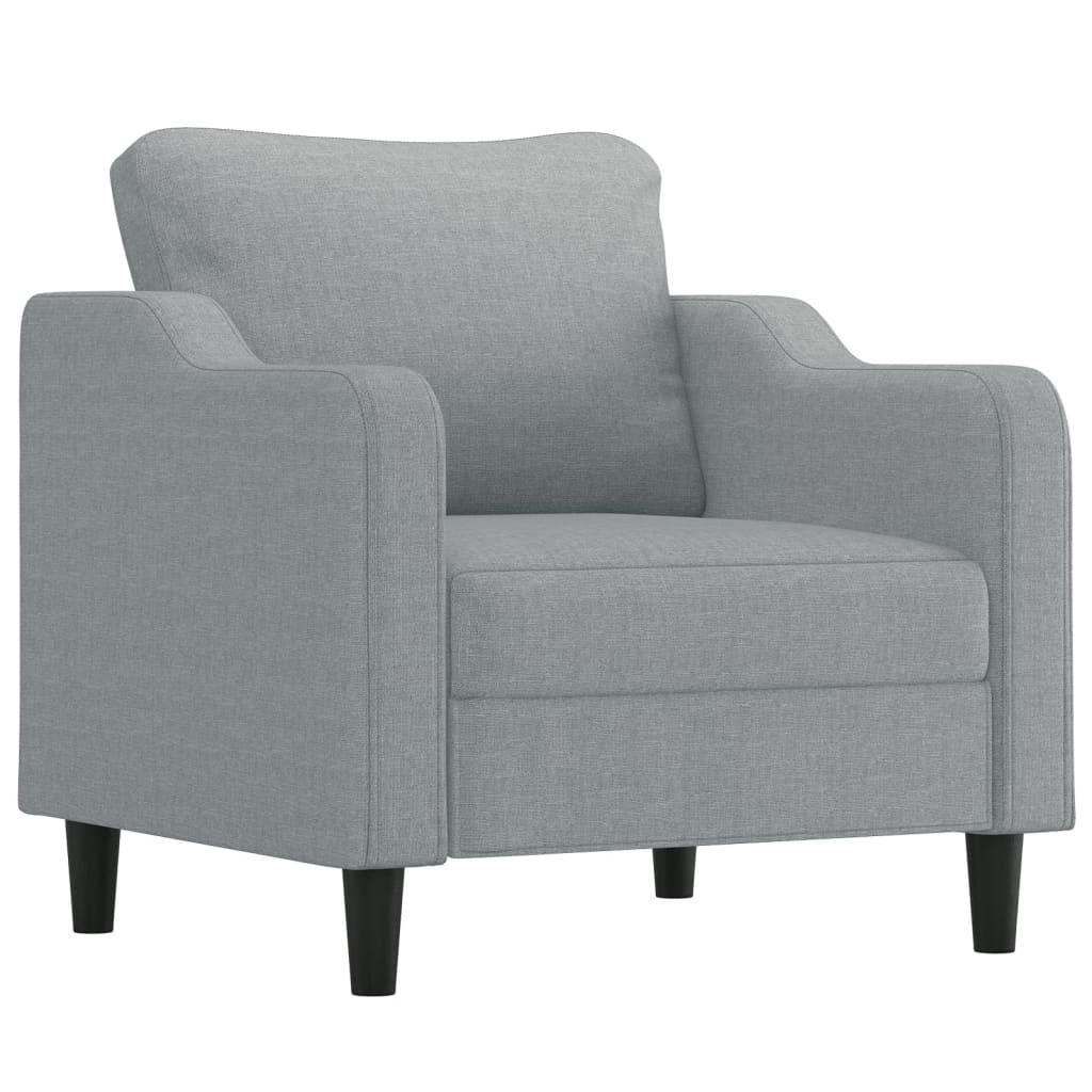 Σετ Σαλονιού 3 Τεμαχίων Αν. Γκρι Ύφασμα με Μαξιλάρια