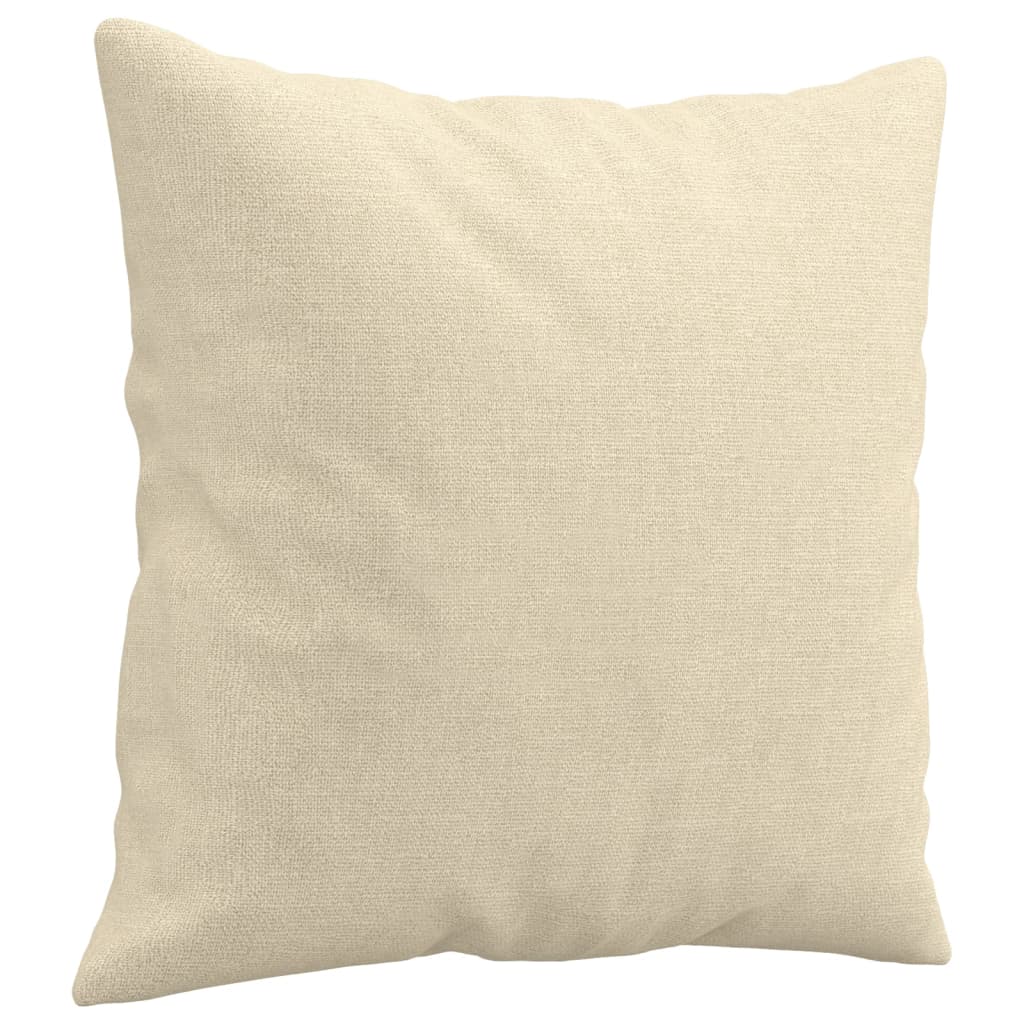 Σετ Σαλονιού 3 Τεμαχίων Κρεμ από Ύφασμα Μικροϊνών με Μαξιλάρια