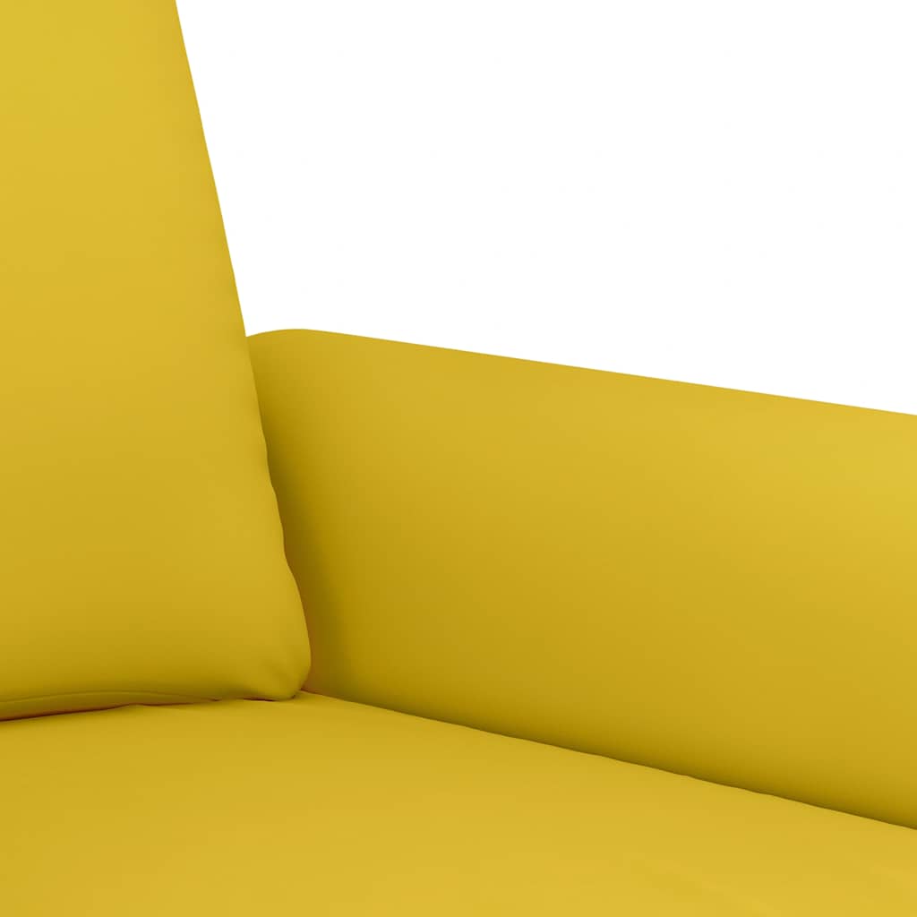 Σαλόνι Σετ 2 Τεμαχίων Κίτρινο από Βελούδο με Μαξιλάρια