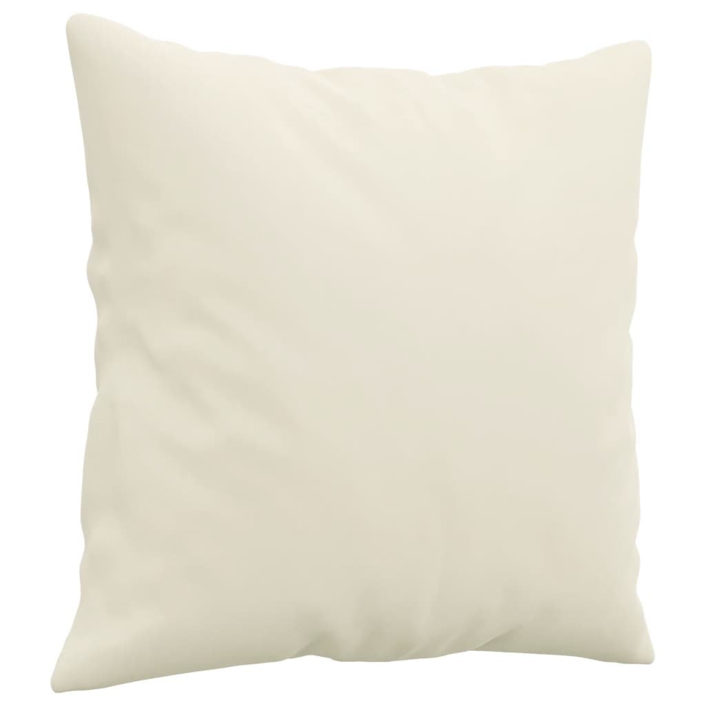 Σετ Σαλονιού 2 Τεμαχίων Κρεμ Βελούδινο με Μαξιλάρια