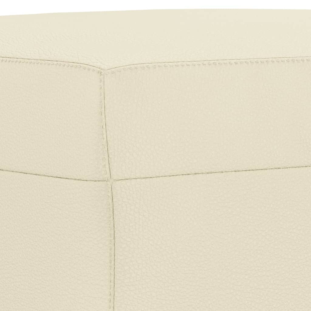 Πολυθρόνες Σετ 3 Τεμαχίων Κρεμ Συνθετικό Δέρμα με Μαξιλάρια