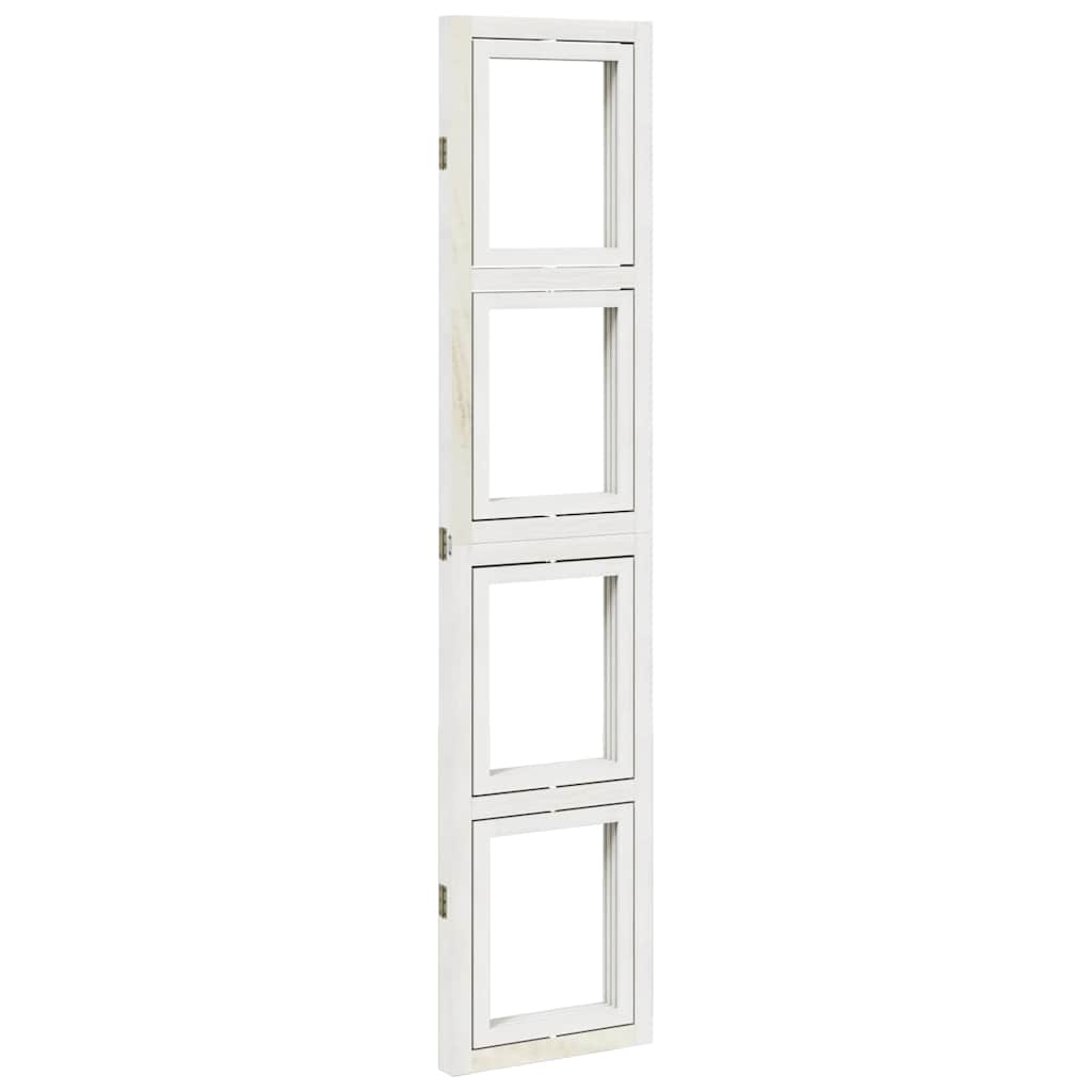 Διαχωριστικό Χώρου με 3 Πάνελ Λευκό από Μασίφ Ξύλο Παυλώνιας - Pakobazaar