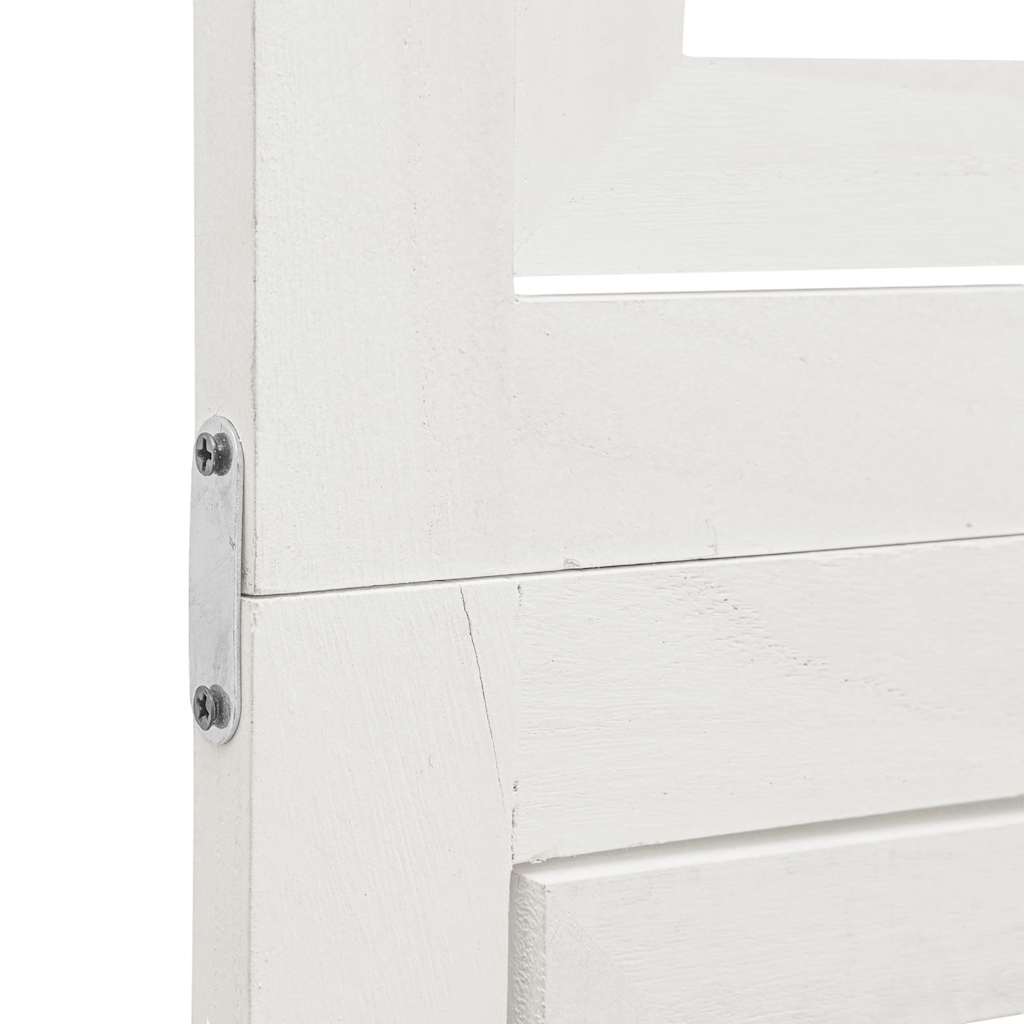 Διαχωριστικό Χώρου με 6 Πάνελ Λευκό από Μασίφ Ξύλο Παυλώνιας - Pakobazaar