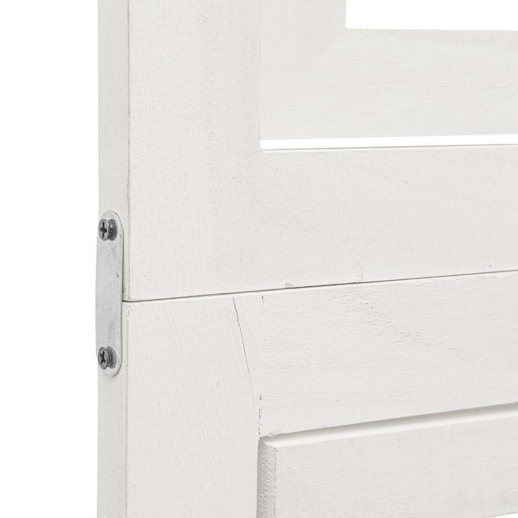 Διαχωριστικό Χώρου με 6 Πάνελ Λευκό από Μασίφ Ξύλο Παυλώνιας