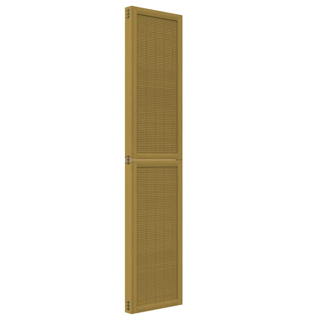 Διαχωριστικό Χώρου με 4 Πάνελ Καφέ από Μασίφ Ξύλο Παυλώνιας - Pakobazaar